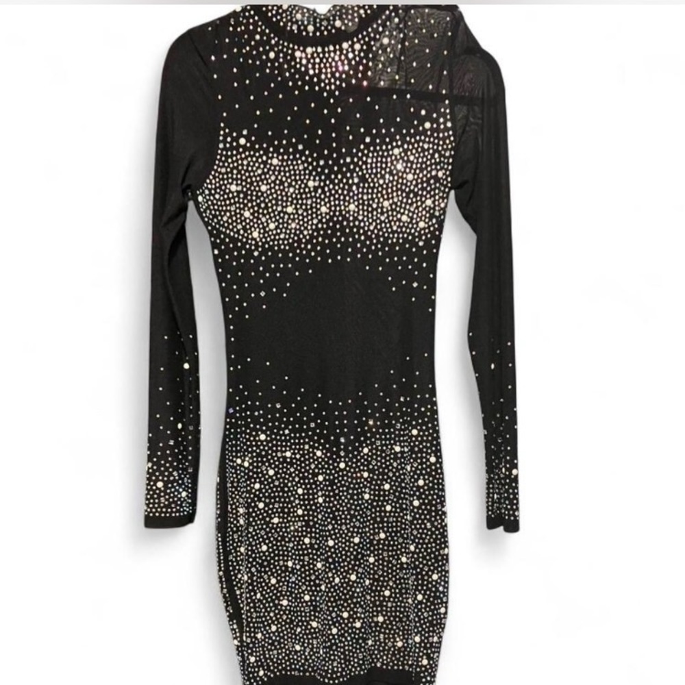 Elegant Black and Silver Studded Dress